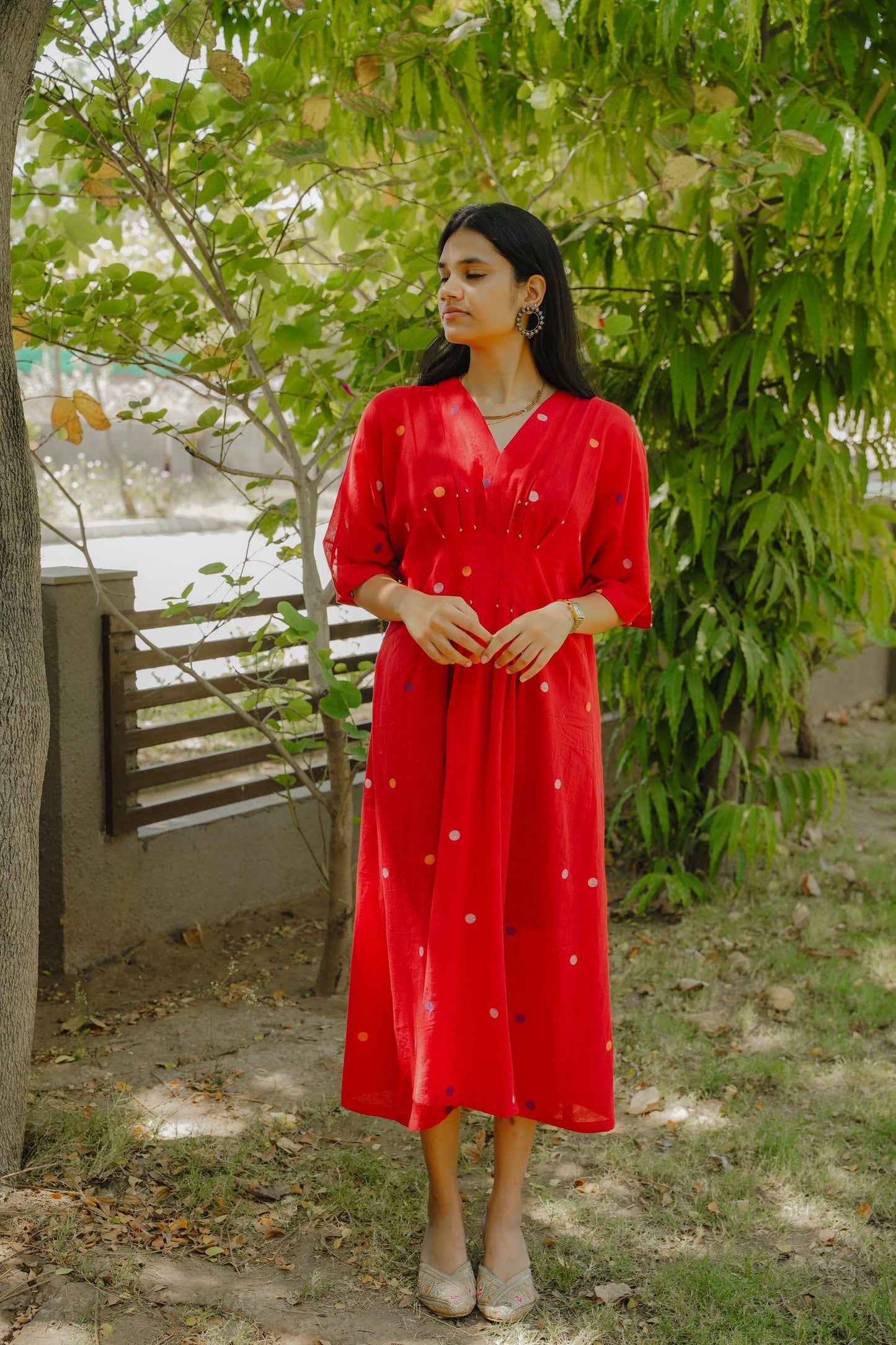 Laal mehfil kaftan style dress