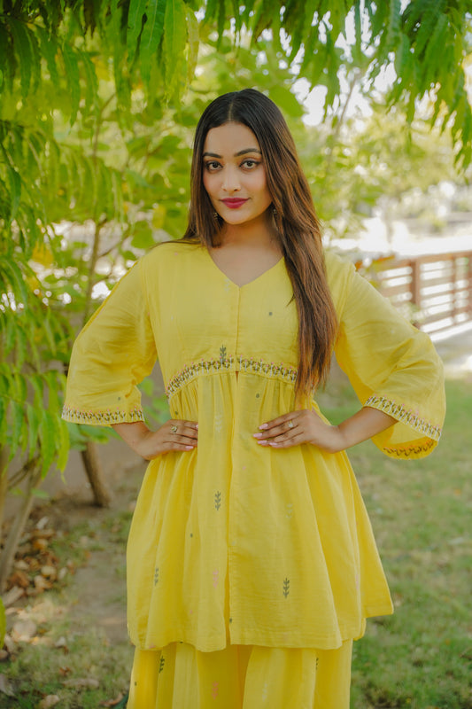Sun Blossom Jamdani Kurta Set