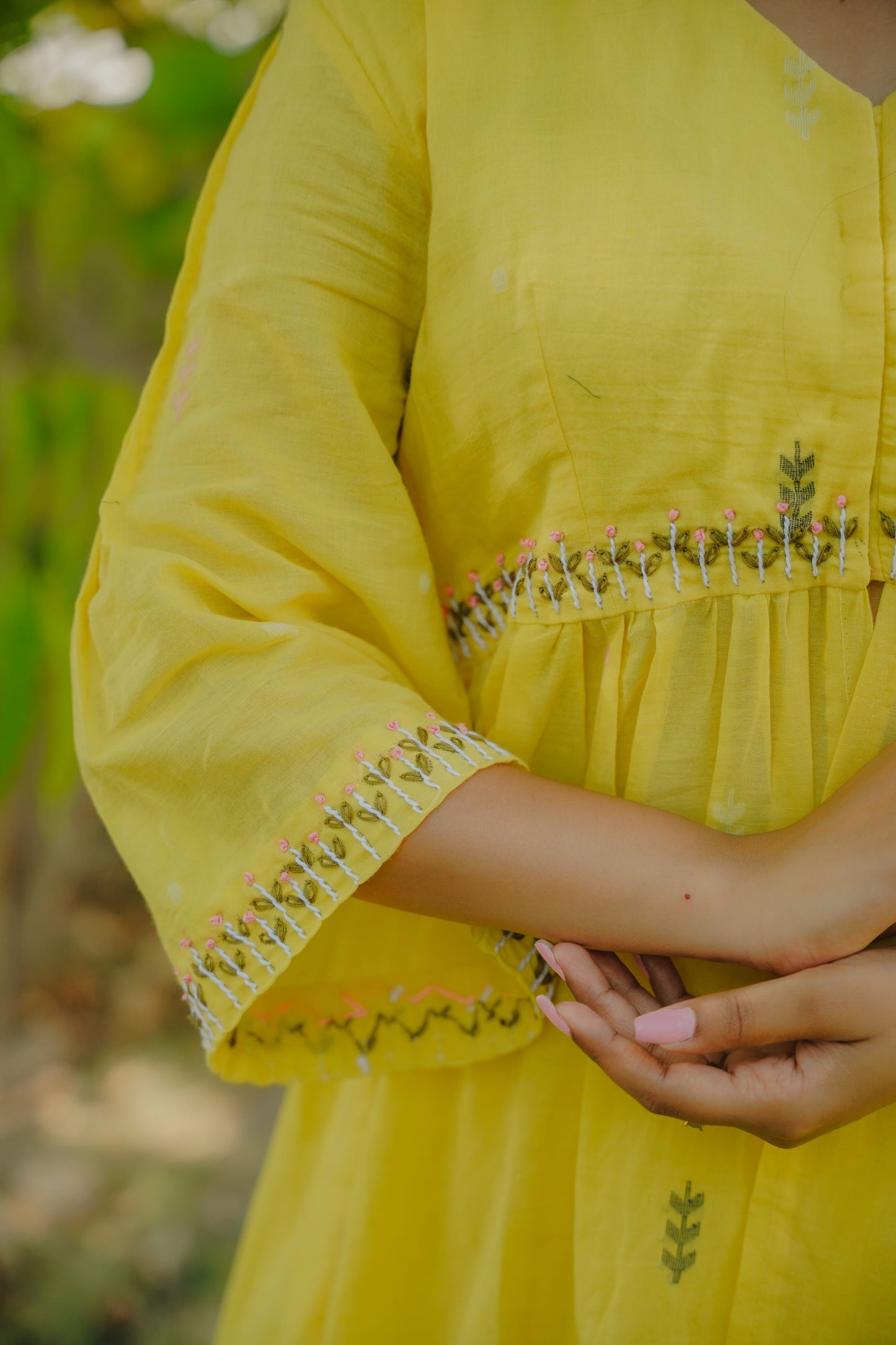 Sun Blossom Jamdani Kurta Set