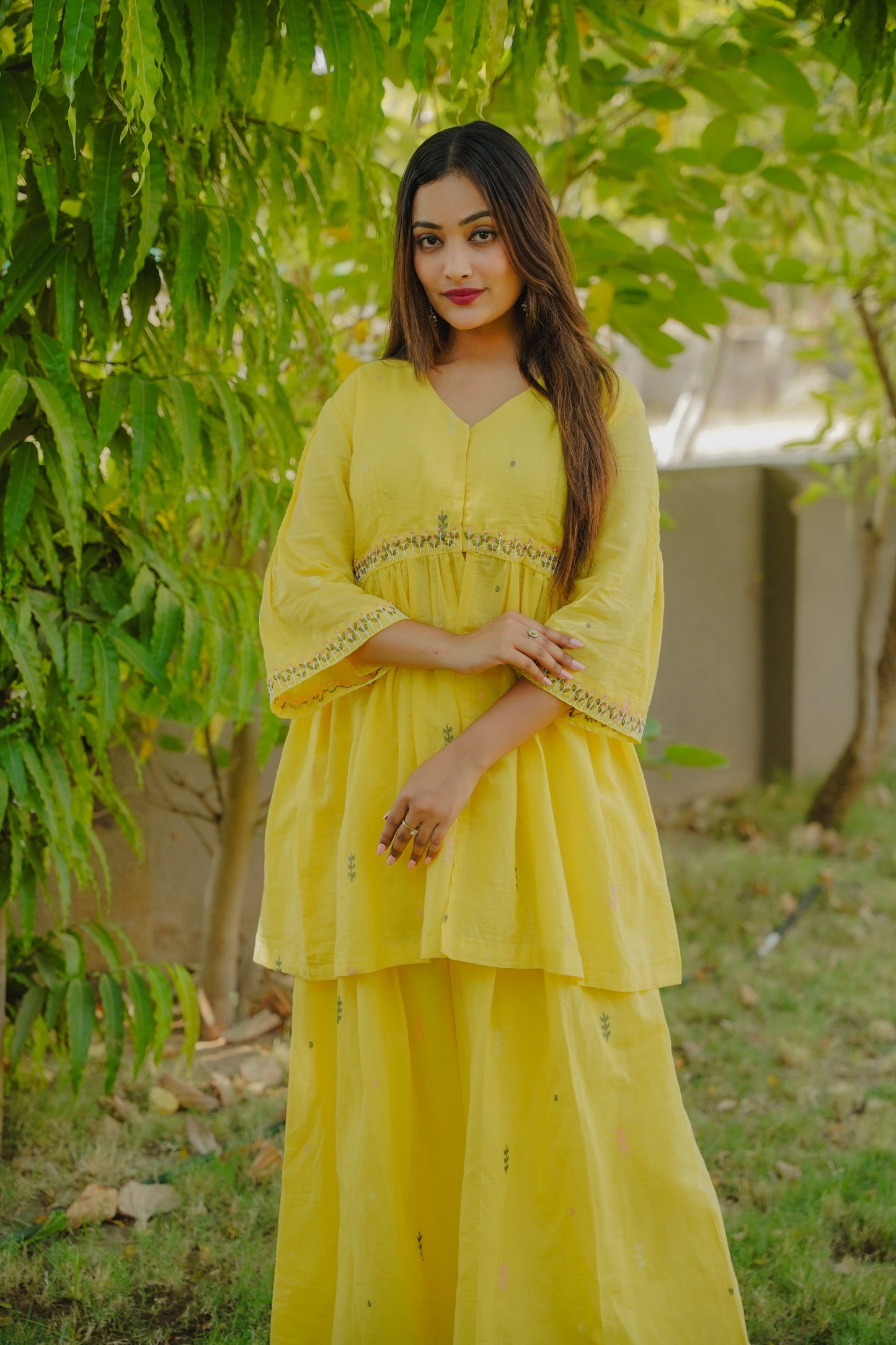 Sun Blossom Jamdani Kurta Set