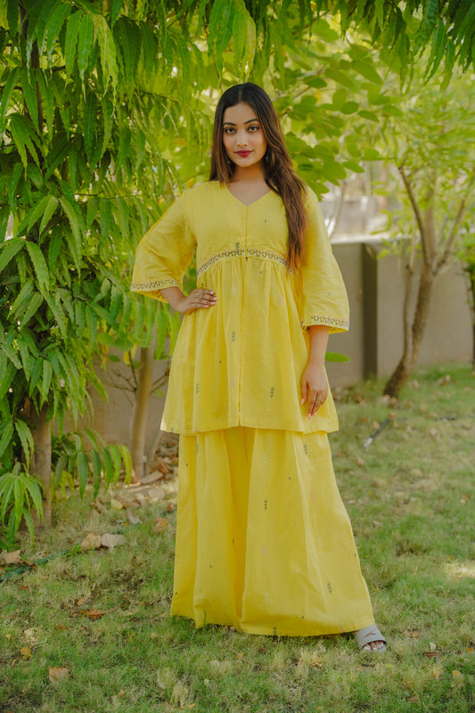 Sun Blossom Jamdani Kurta Set