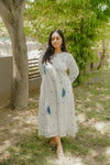 Blue Petal Jamdani Dress