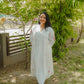 safed resham smock dress