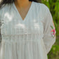 safed resham smock dress
