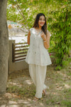 Sufi white jamdani co-ord set
