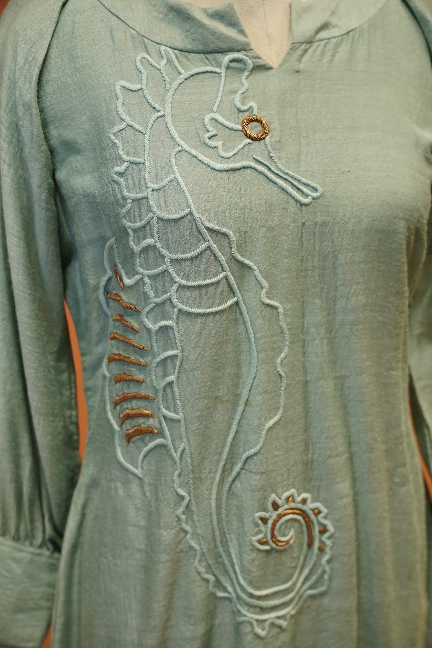 Teal Seahorse One Piece