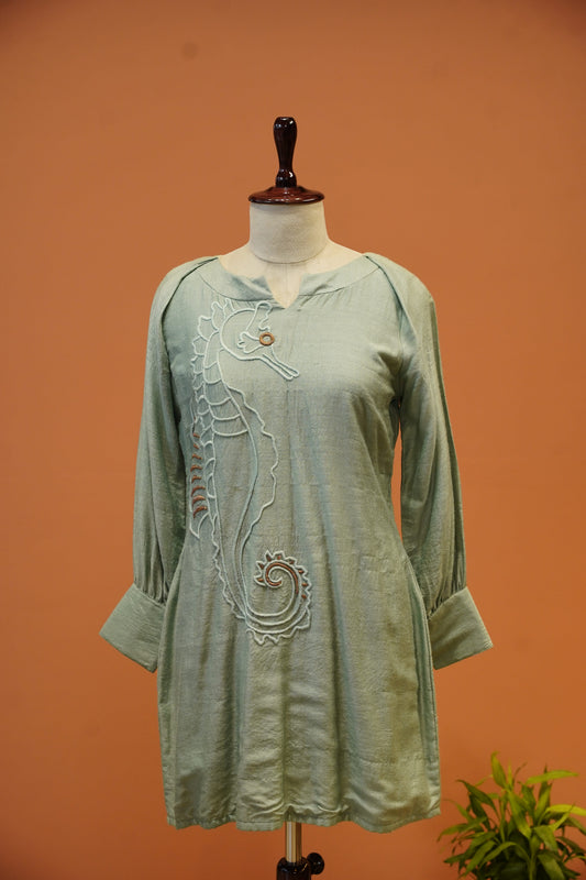 Teal Seahorse One Piece