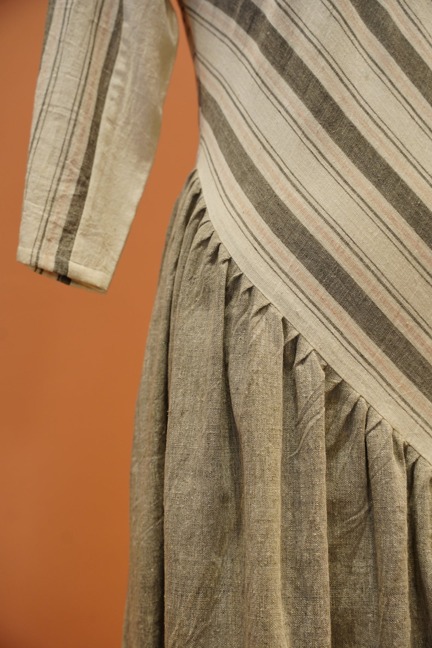 Striped Khadi Panel Dress