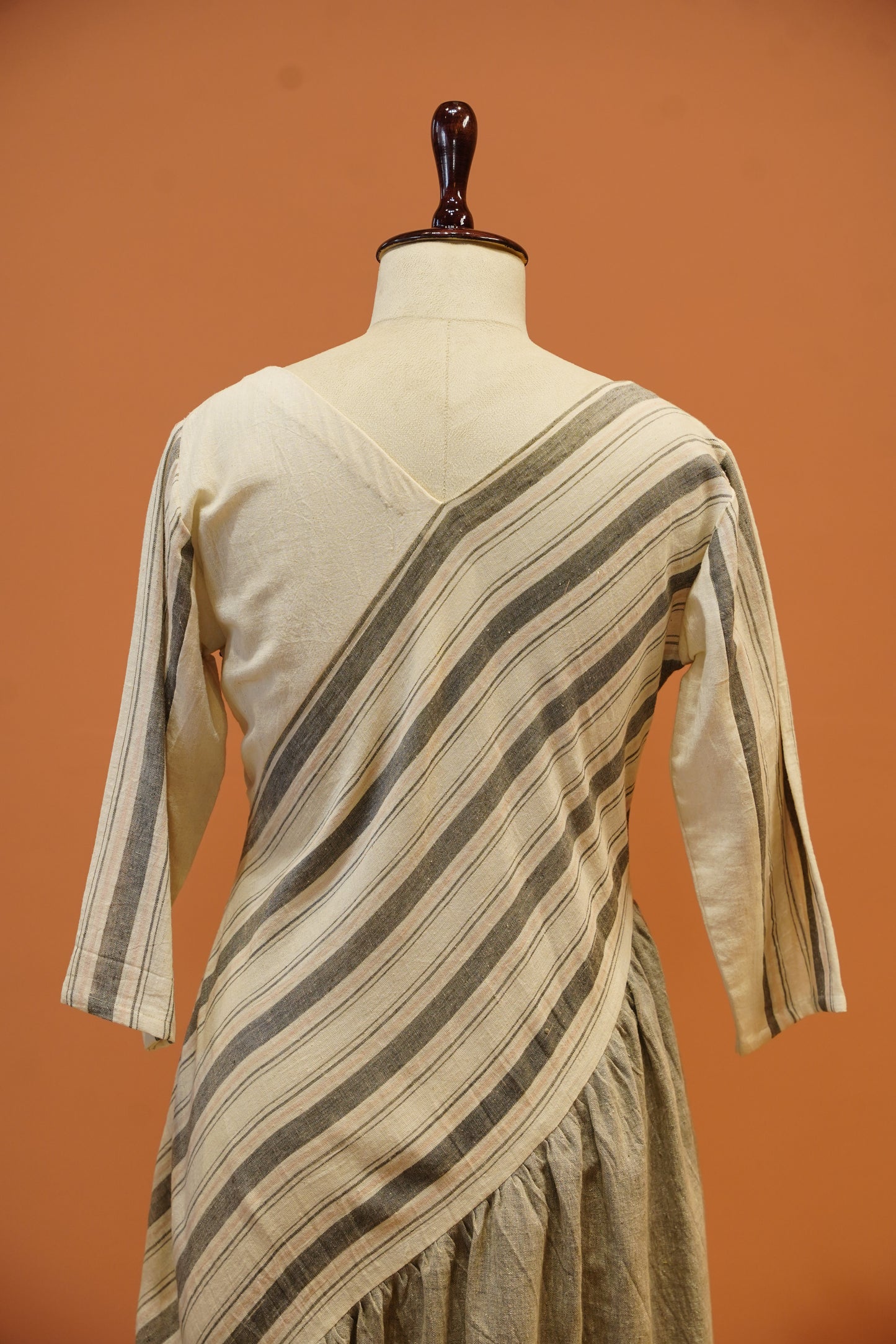 Striped Khadi Panel Dress