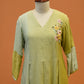 Lush Green Floral Embroidered A-Line Kurta
