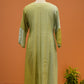 Lush Green Floral Embroidered A-Line Kurta