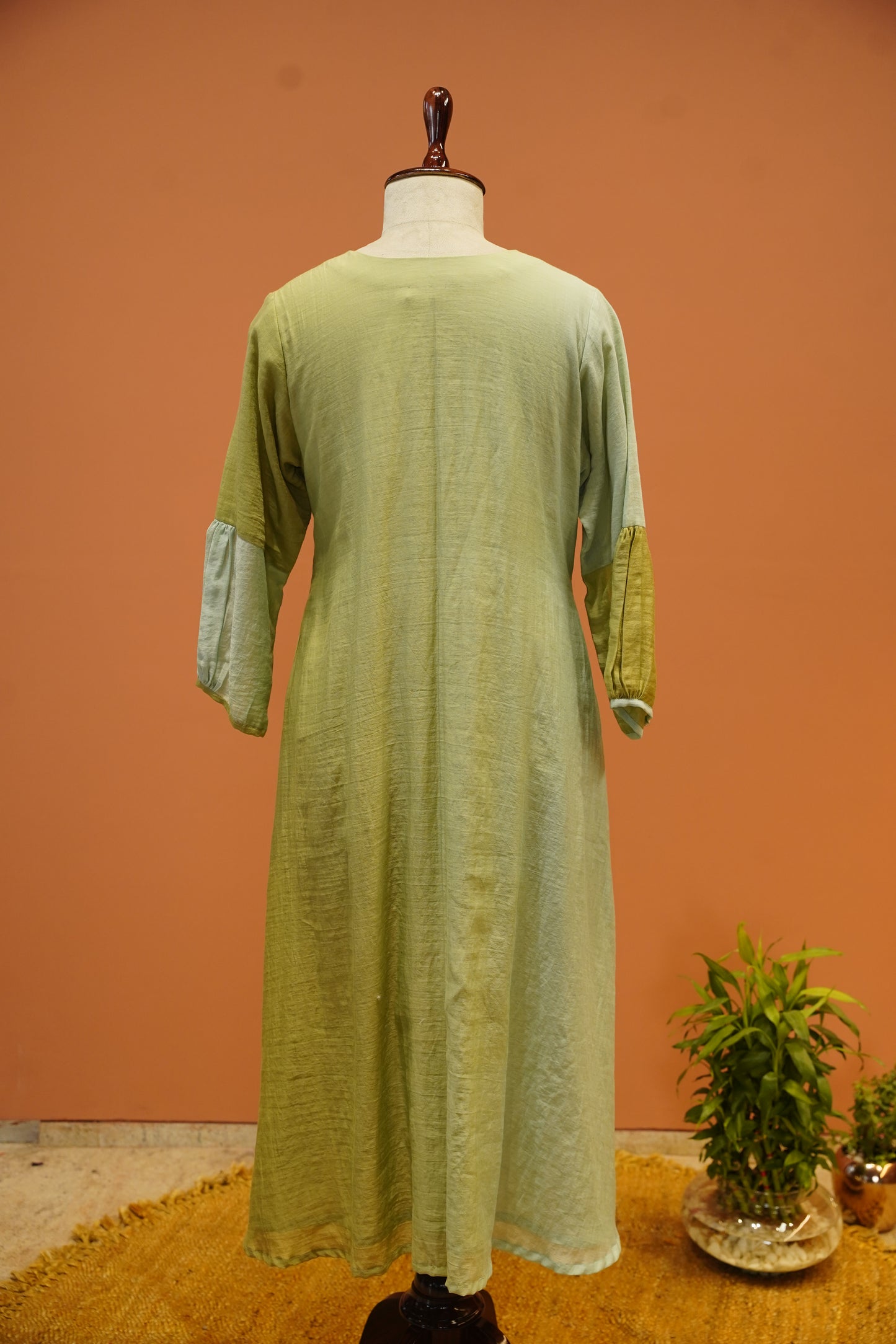 Lush Green Floral Embroidered A-Line Kurta