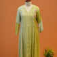 Lush Green Floral Embroidered A-Line Kurta
