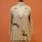Beige Deer Embroidered Co-ord Set