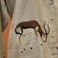 Beige Deer Embroidered Co-ord Set