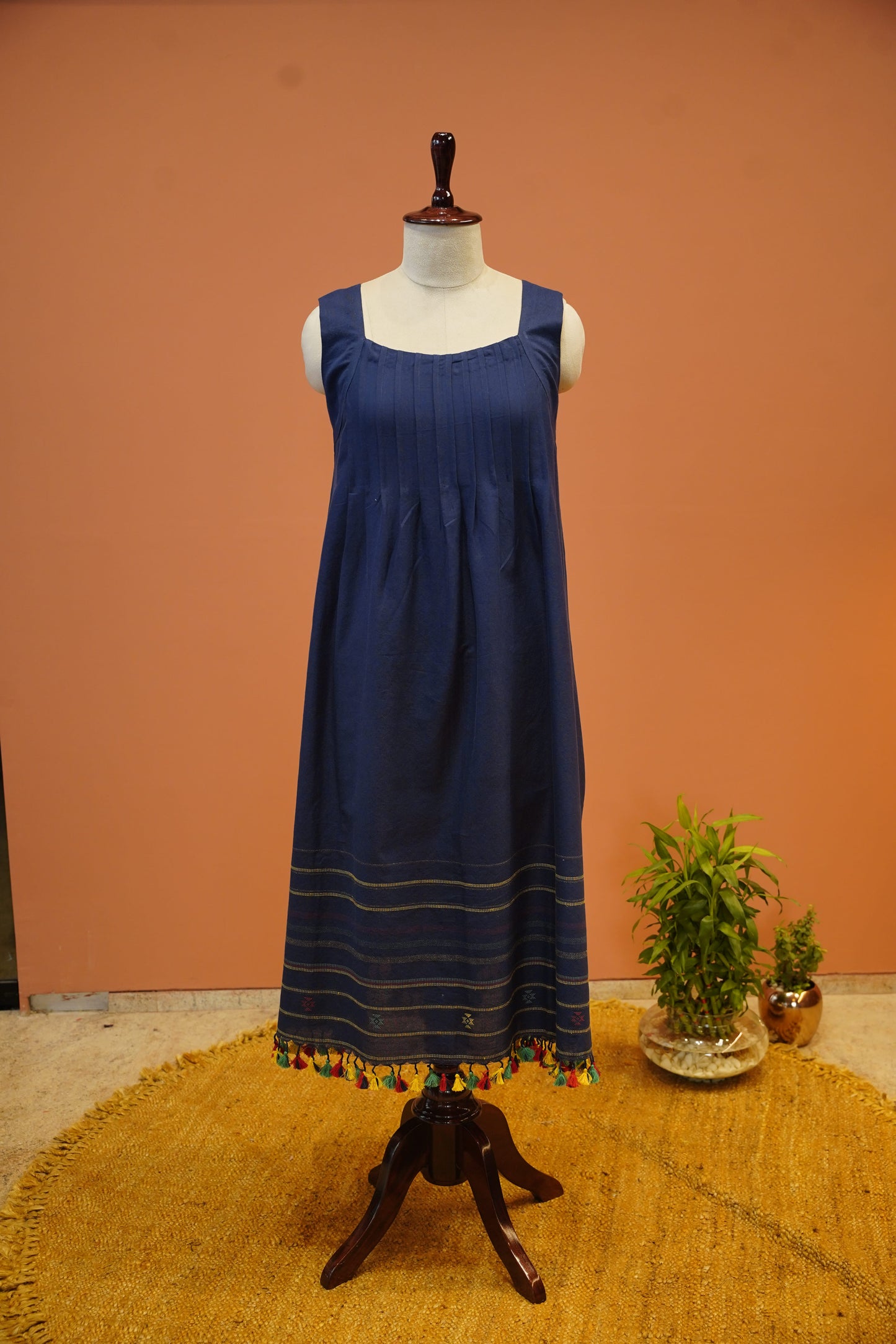Blue Tassel Handloom Dress