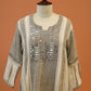 Grey Mirror Work Handloom Dress