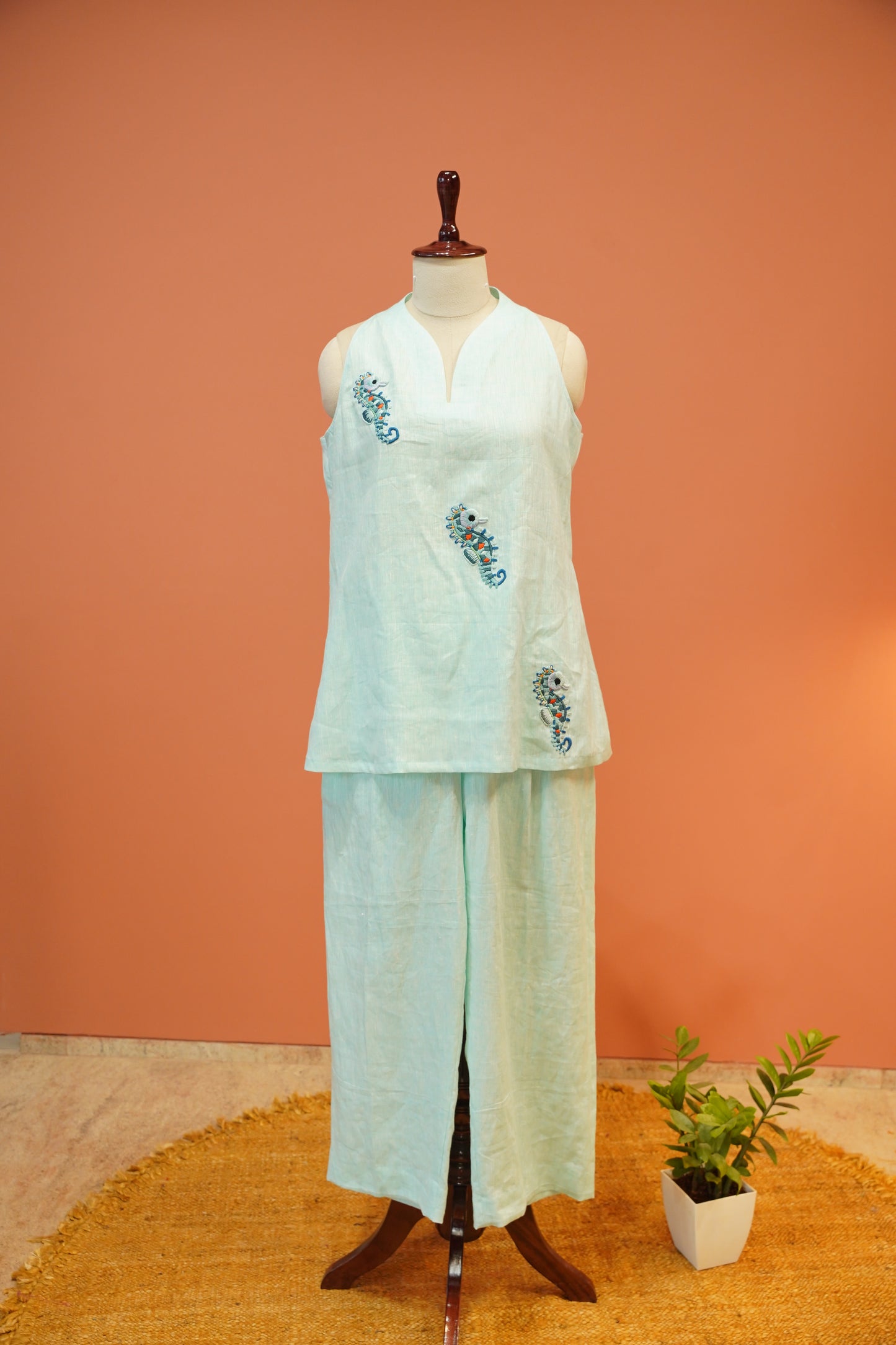 Aqua Linen Co-ord Set