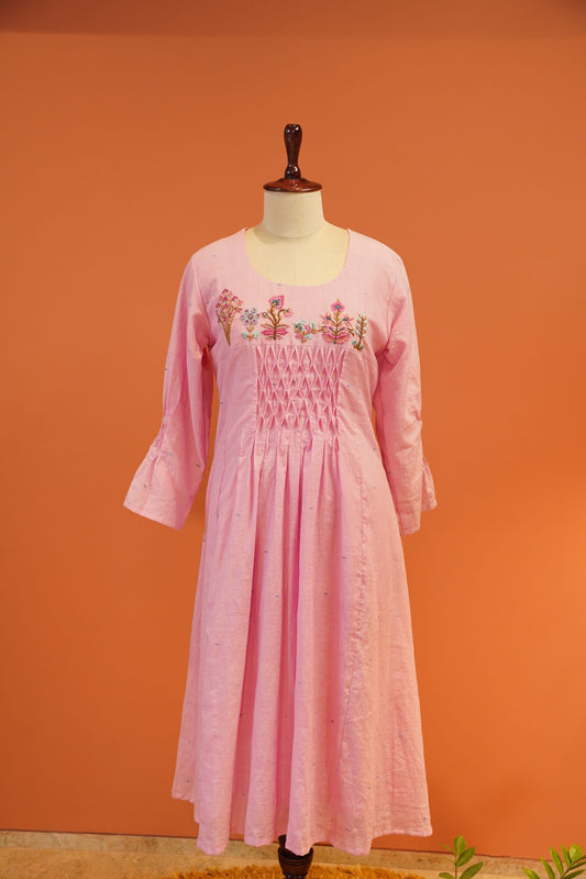 Gulabi Noor Jamdani Dress