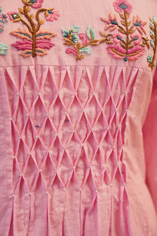 Gulabi Noor Jamdani Dress