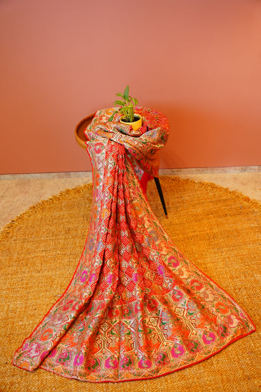 Royal Red Bandhej Dupatta