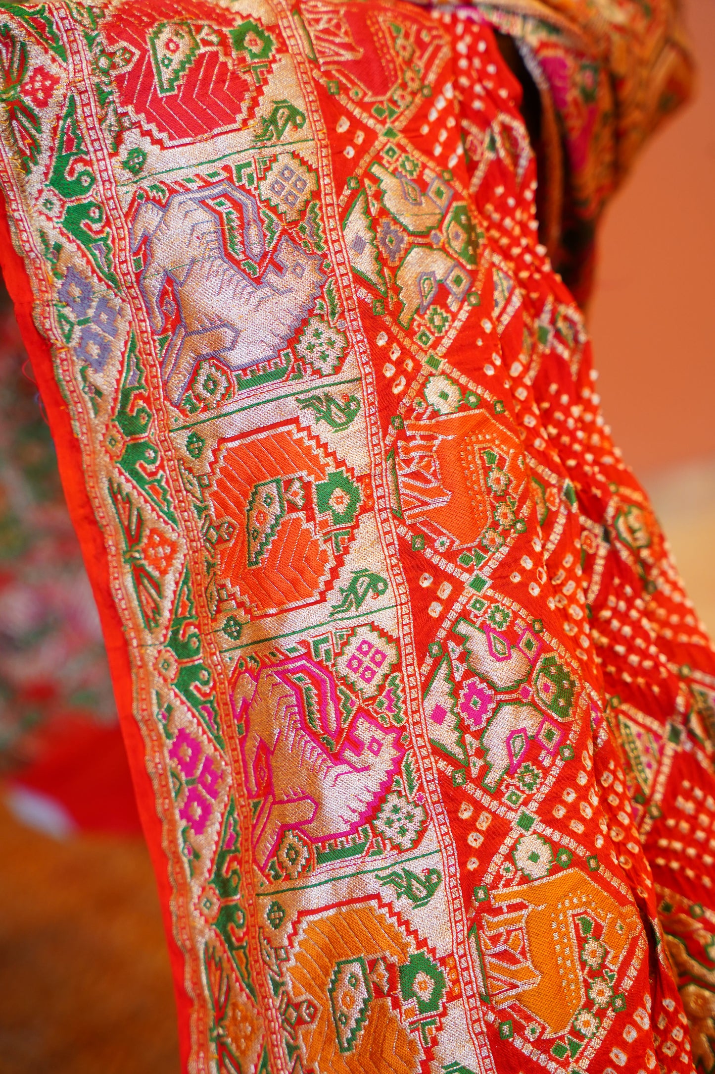 Royal Red Bandhej Dupatta