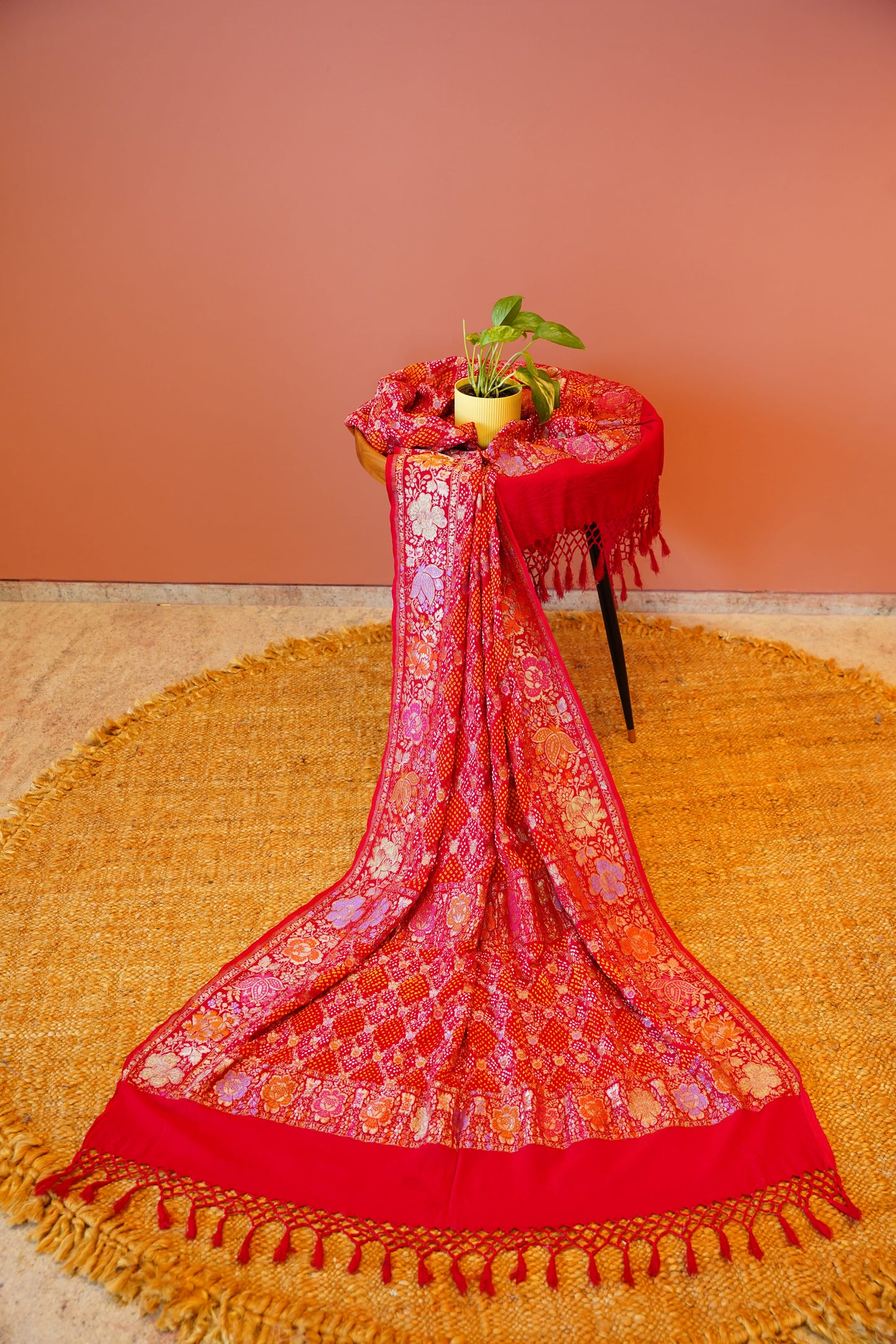 Crimson Heritage Bandhej Dupatta