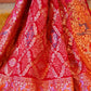 Red bandhej gharchola duppata