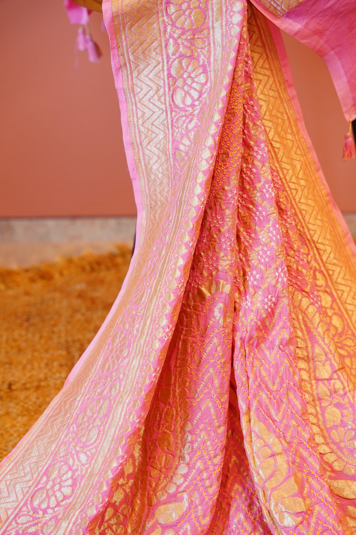Blush Banarasi Bandhej Dupatta