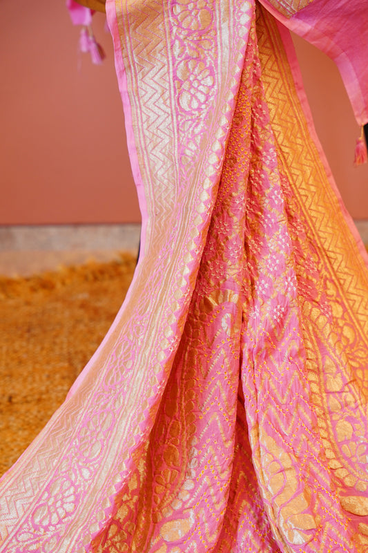 Blush Banarasi Bandhej Dupatta