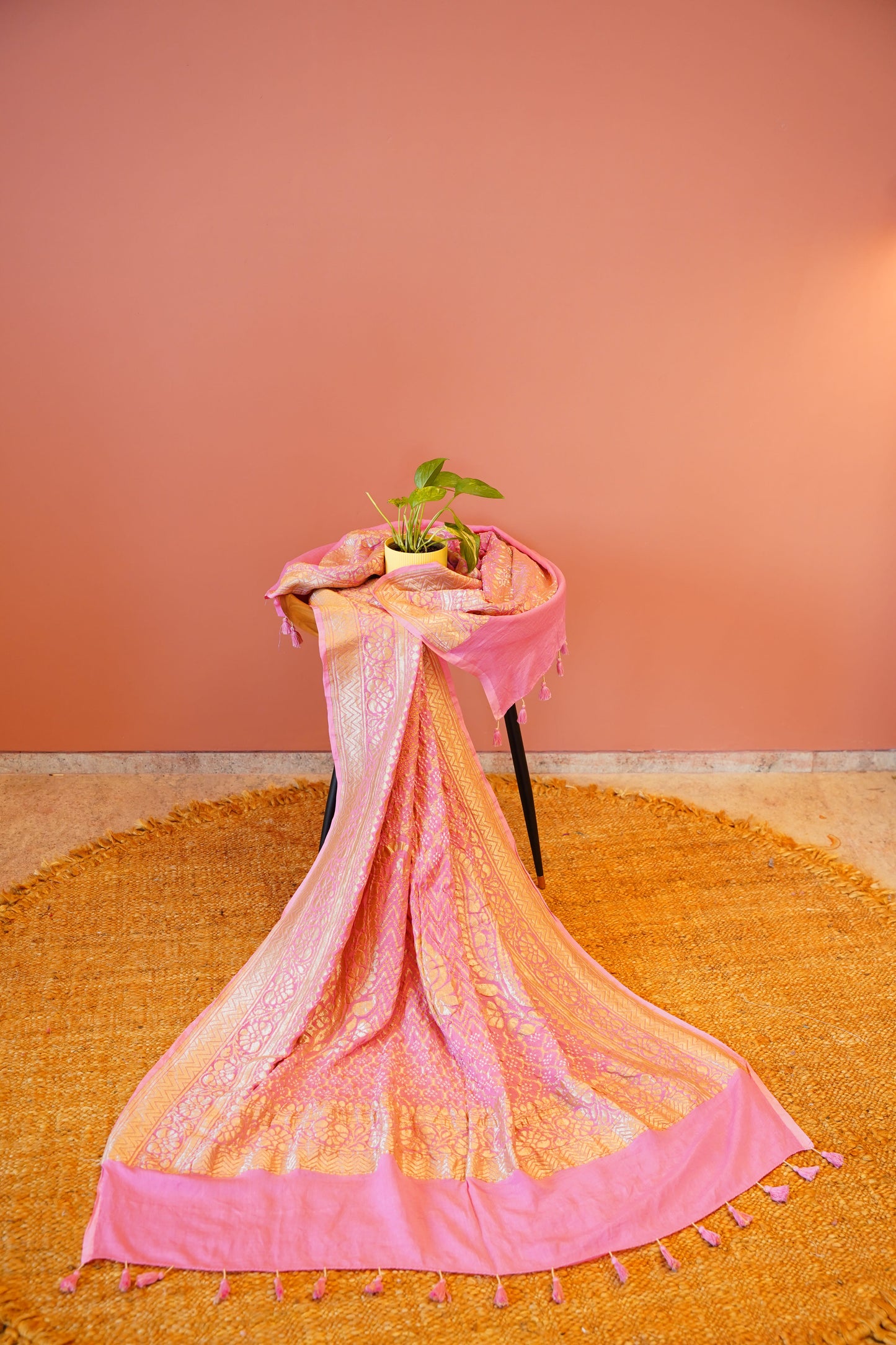 Blush Banarasi Bandhej Dupatta