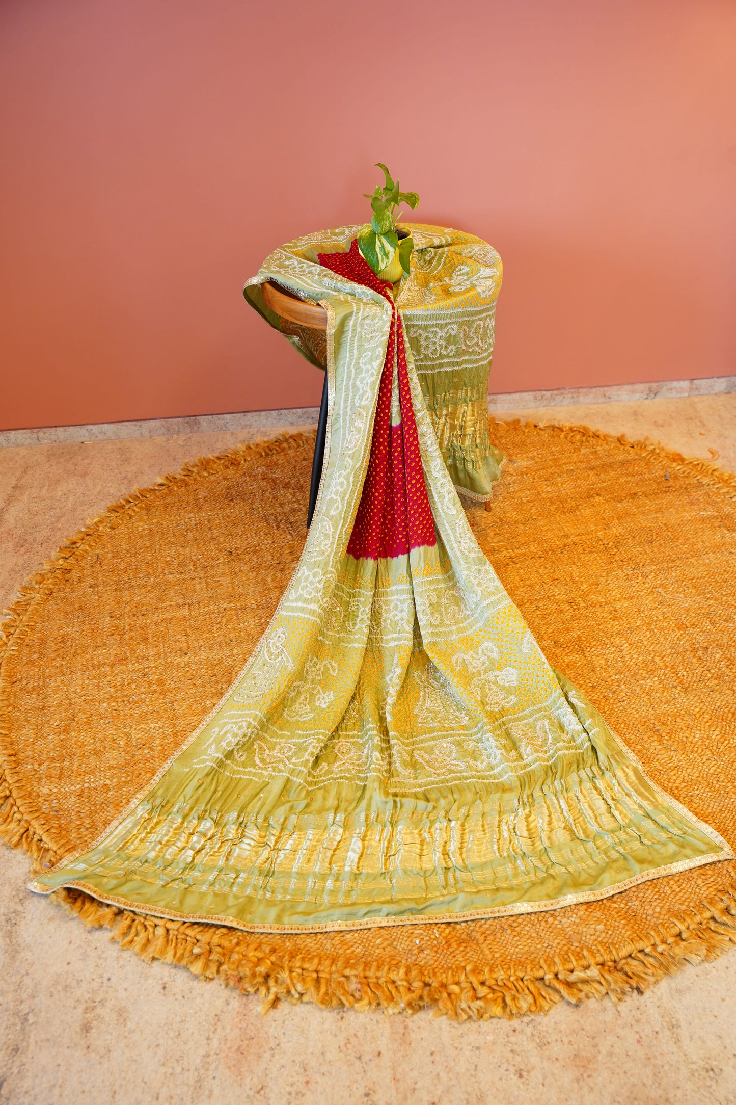 Mehendi Green Bandhej Dupatta
