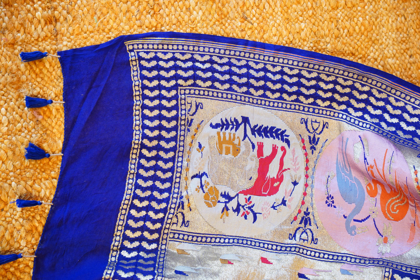 Royal Blue Bandhej Dupatta