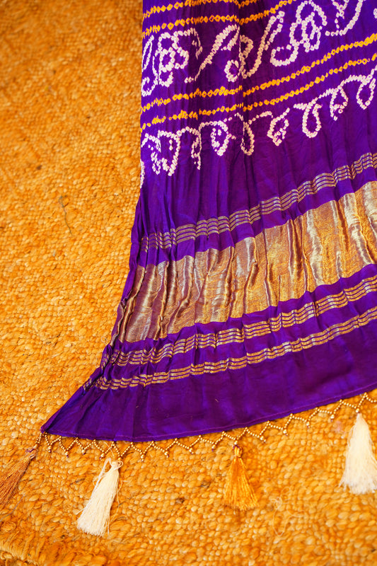 Royal Purple Bandhej Dupatta