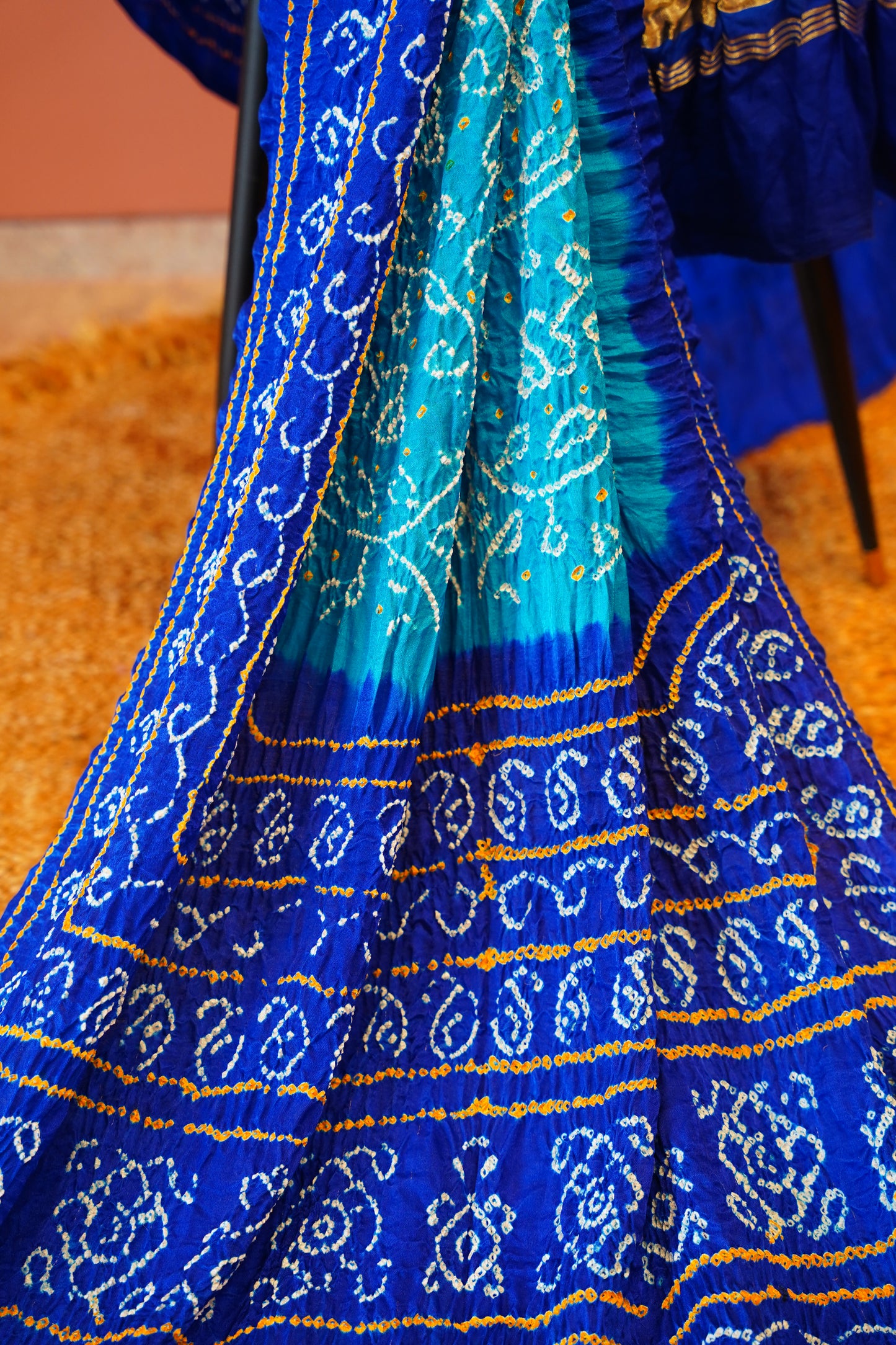 Azure Blue Bandhej Dupatta