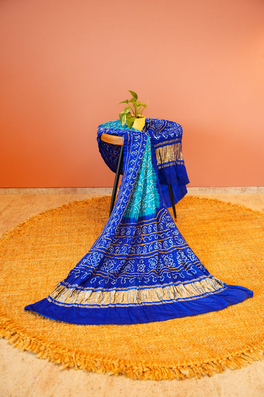Azure Blue Bandhej Dupatta