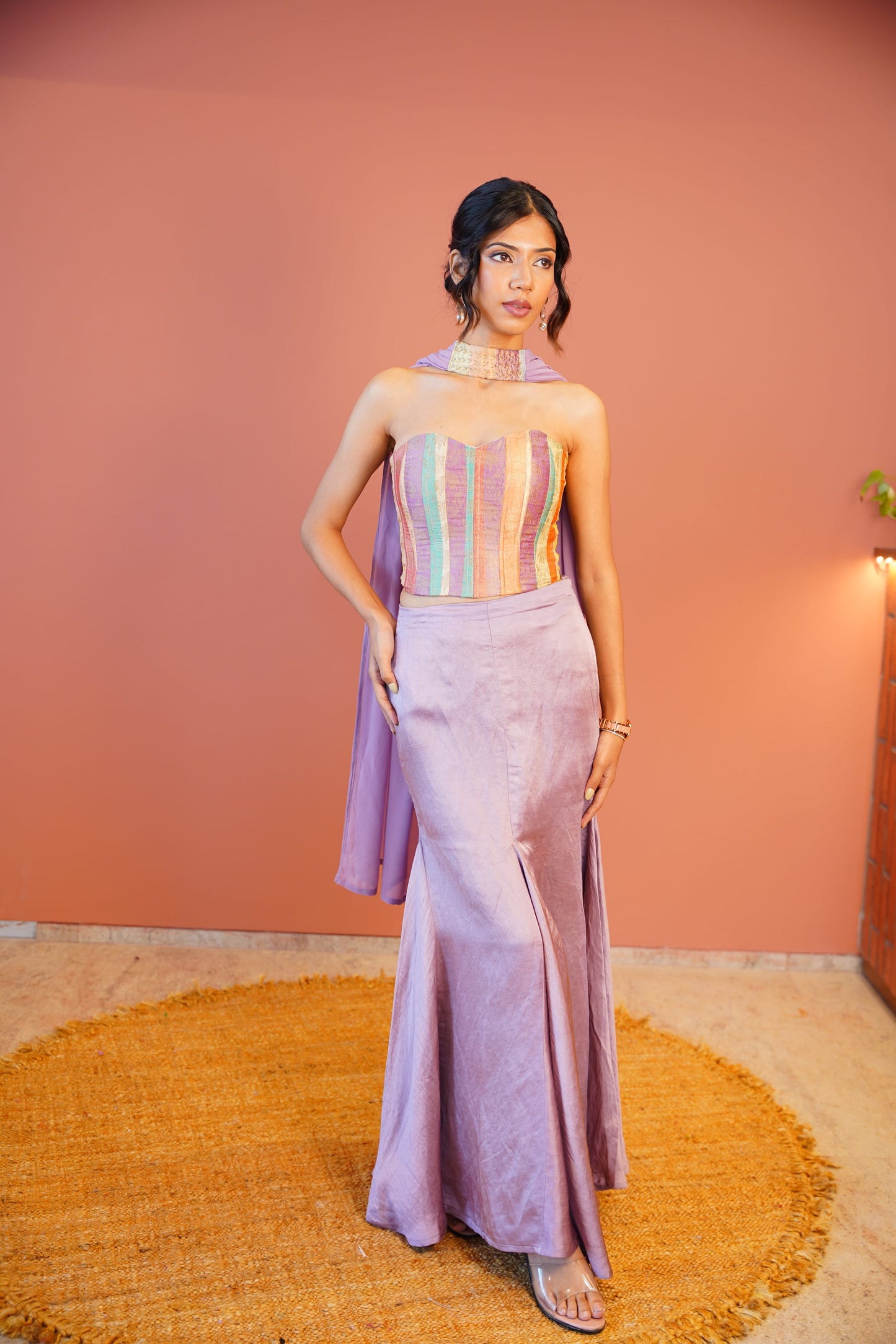 Lavender Banarasi Co-Ord Set