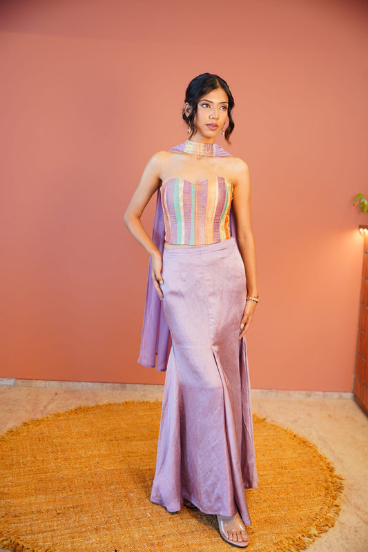 Lavender Banarasi Co-Ord Set