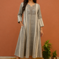 Grey Mirror Work Handloom Dress