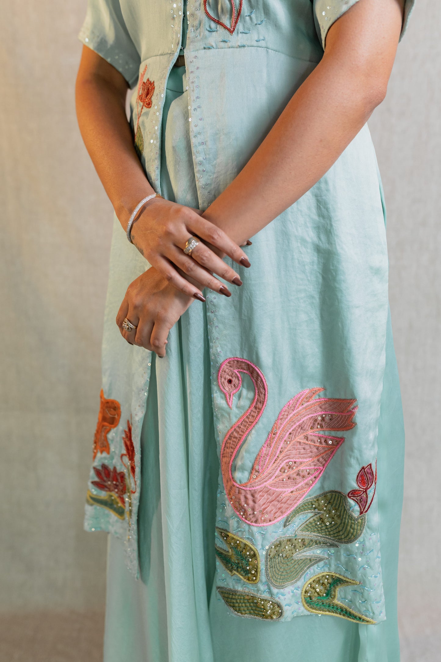 Mint Bloom Peplum Set
