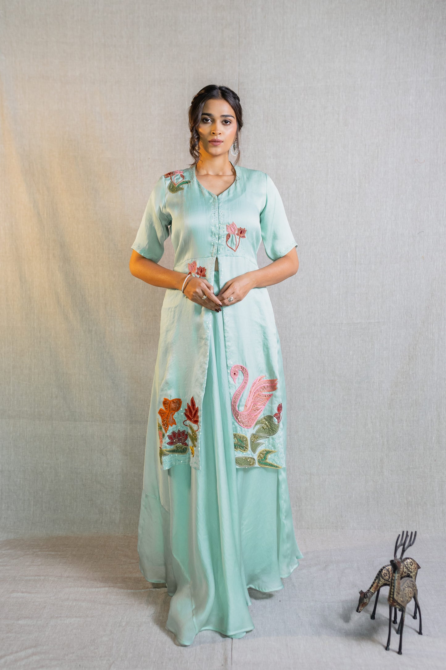 Mint Bloom Peplum Set