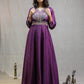 Royal Plum Semi Tussar Gown