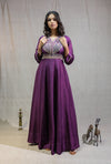 Royal Plum Semi Tussar Gown