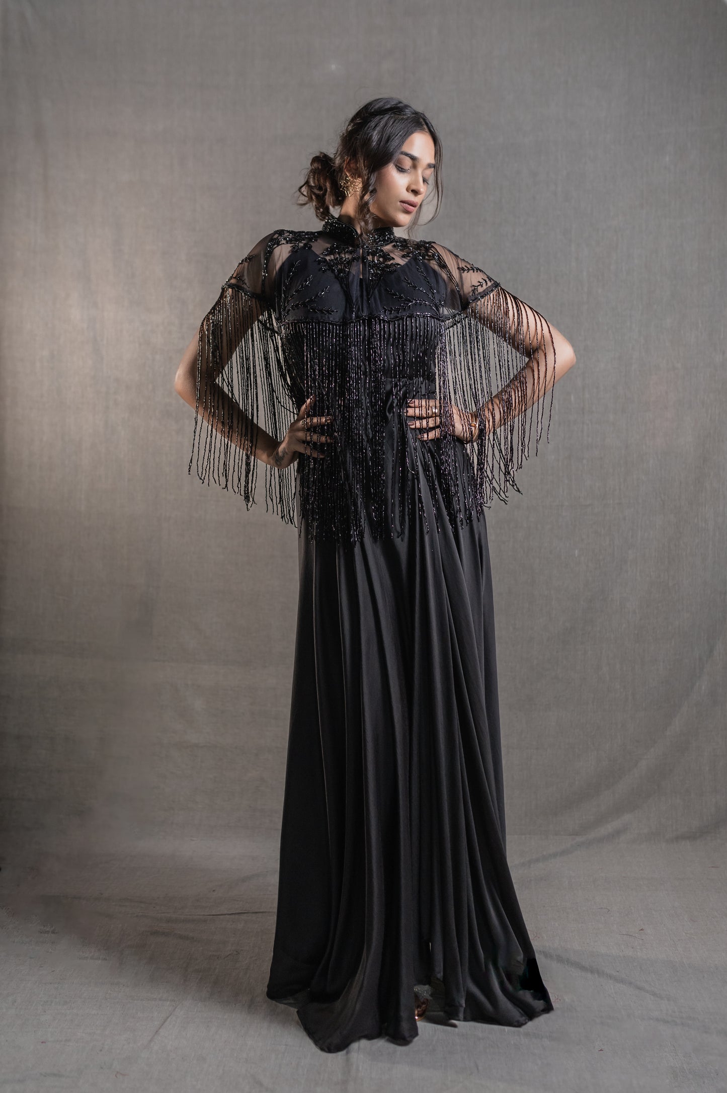 Midnight Fringe Gown