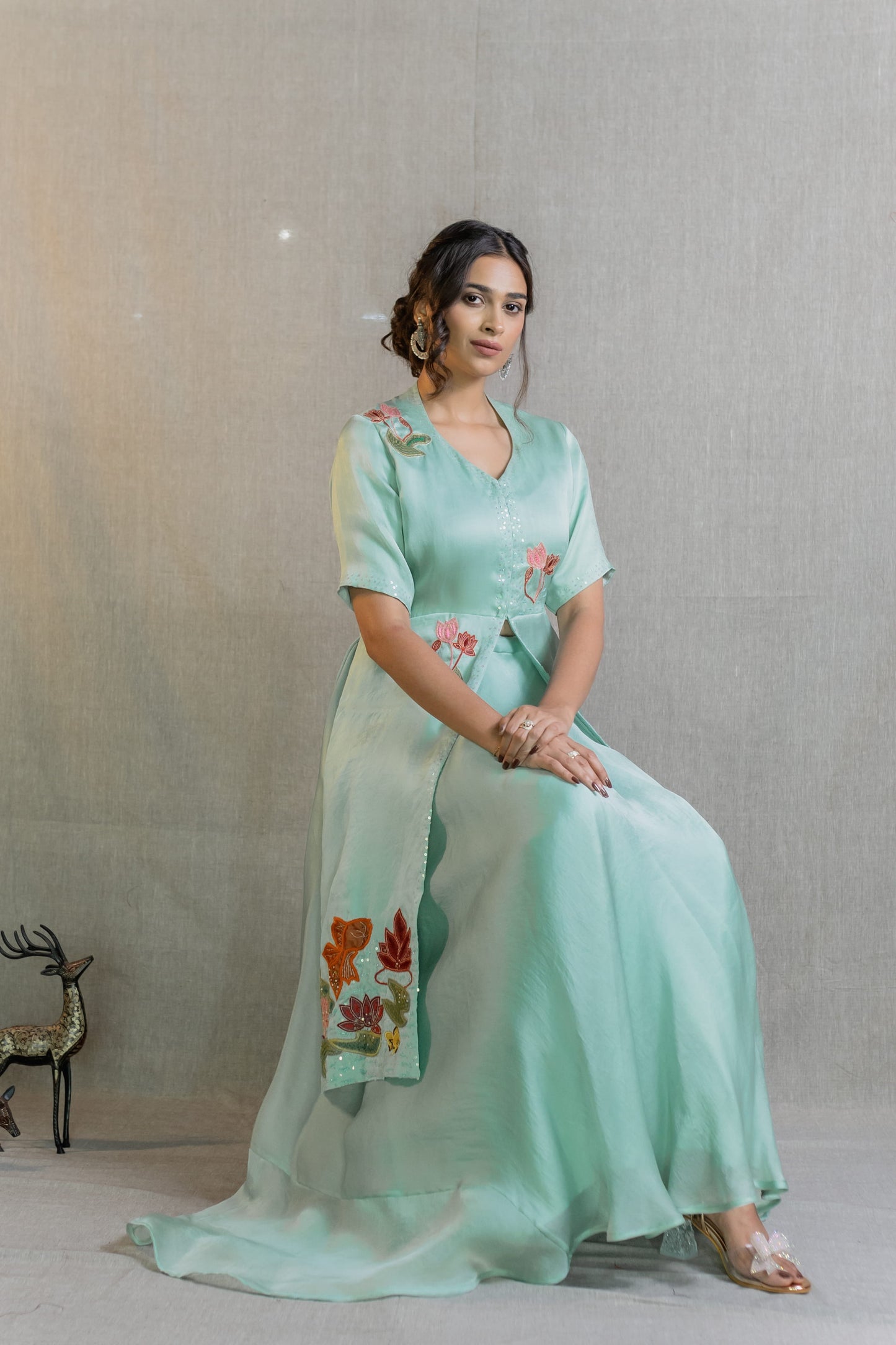 Mint Bloom Peplum Set