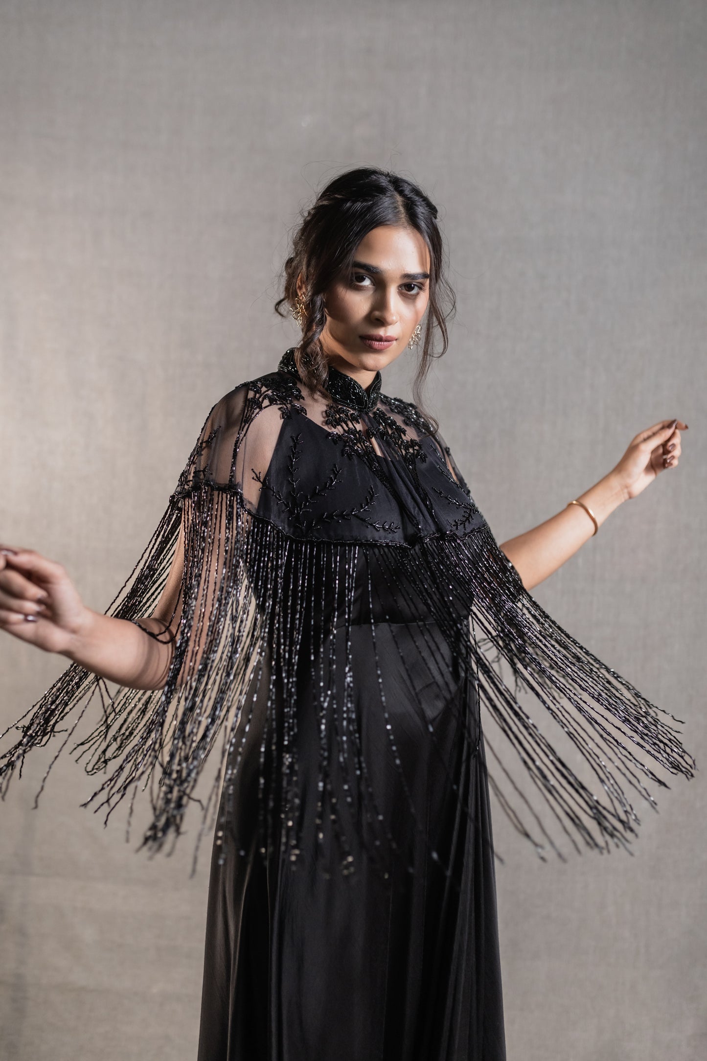 Midnight Fringe Gown
