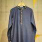 Slate Blue Munga Silk Kurta