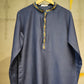 Slate Blue Munga Silk Kurta
