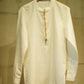 Ivory Bhagalpuri Cotton Silk Kurta
