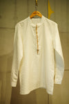 Ivory Bhagalpuri Cotton Silk Kurta